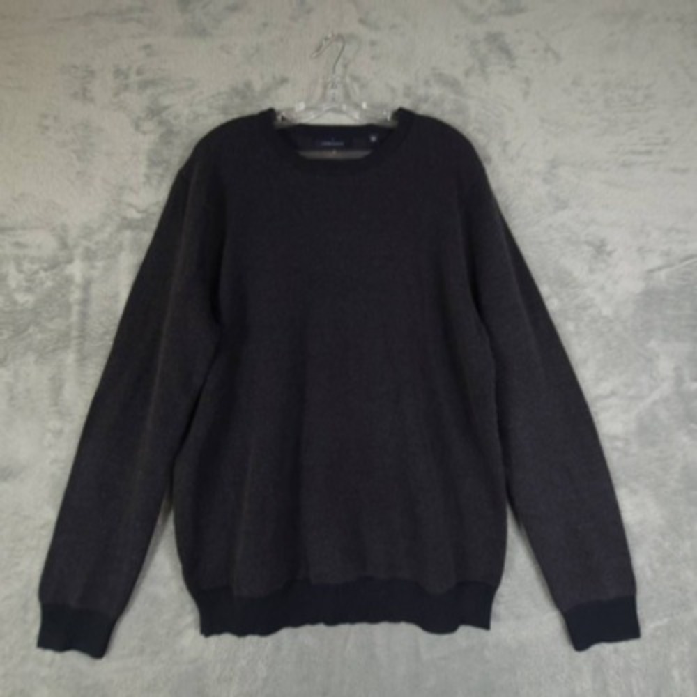 Toscano Sweater Mens Pullover Blue Crew Neck Wool Blend Tight Knit XL New